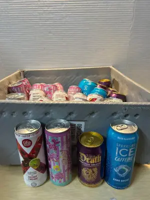 Box of assorted energy drinks( all indate)
