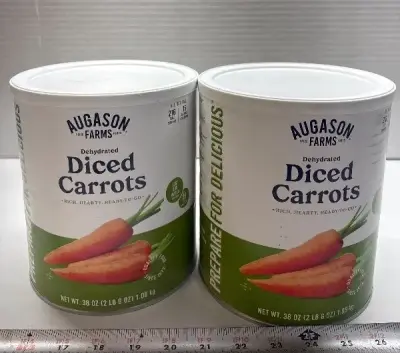 (2) 2Lb dehydrated diced carrots exp:09/50