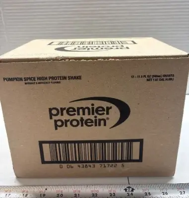 (12) Pumpkin spice high protein shake exp:07/26