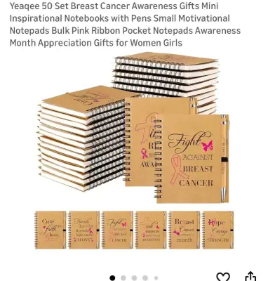 50ct breast awareness notebooks w pens