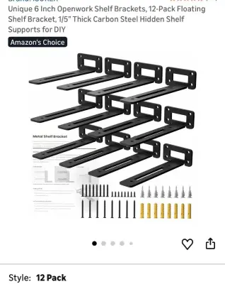 12pk 6” open work shelf brackets