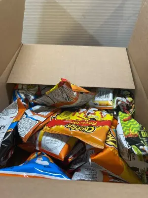 2 boxes of chips cheetohs variety and simply mix
