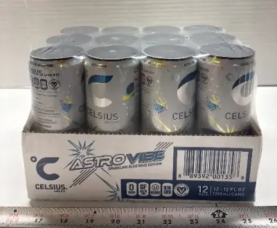 12pk Celsius sparkling blue razz exp:01/27
