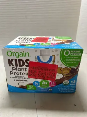 12 pack of kids  chocolate plant protein 02/08