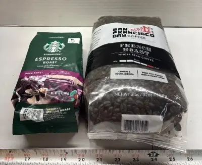 French roast and espresso roast coffee beans