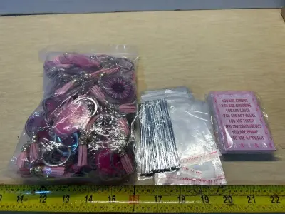 Breast cancer gift bags/keychains
