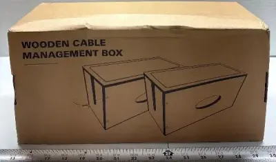 Wood cable management box