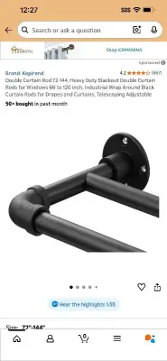 heavy duty double curtain rod