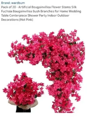 Artificial hot pink flower decorations