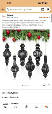 6 piece ornaments