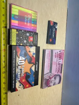 Face paint,collagen mask, gel pens, and markers