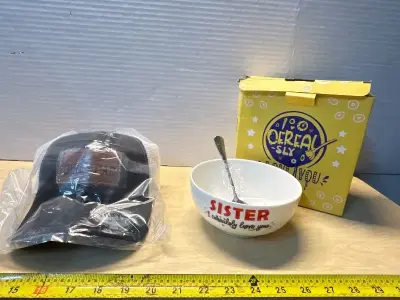 “Girl dad” hat and “ I cerealsly love you” sister cowl decor gift