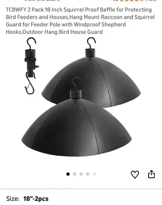 (2) 18” squirrel proof baffle
