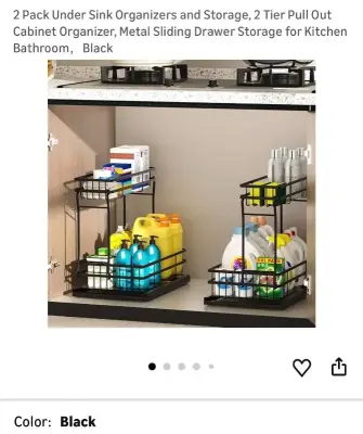 2pk under sink organizer