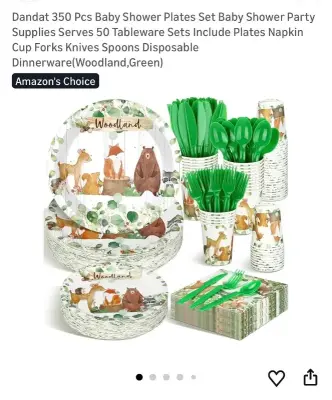 350pc baby shower plates