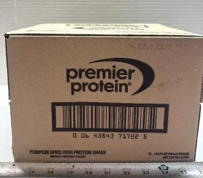 12pk premier protein pumpkin spice exp:07/26