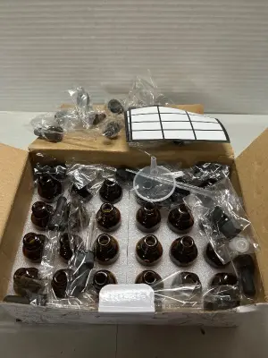 24 pack empty bottles with dropper lids, funnel and more