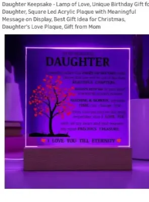 Daughter keep sake lamp