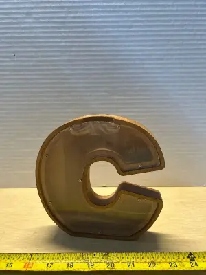Wooden “C” money bank