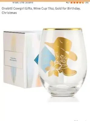 Cowgirls wine cup for birthday