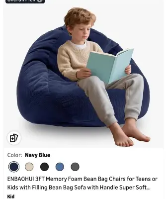 3ft memory foam bean bag chair