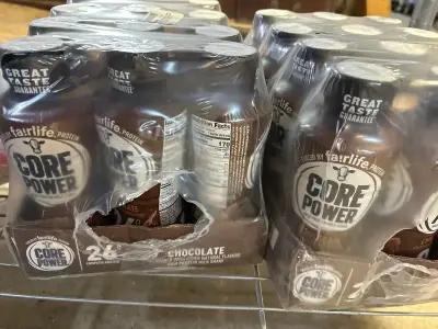 2 12 packs of core power chocolate flavored 06/27/26