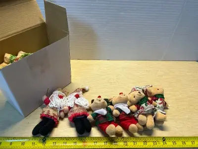Box of Christmas ornaments