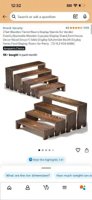 2 set wooden risers displays