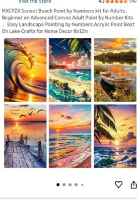 Paint by numbers for adults (6ct)