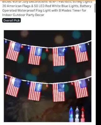 Fourth of July decorations/lights