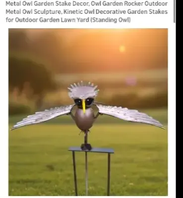 Metal owl garden decoration