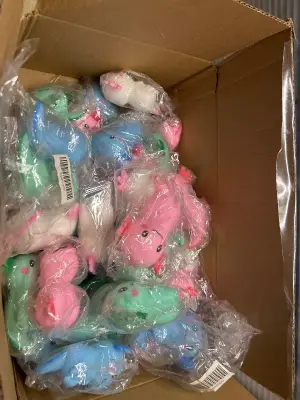 Box of squishy toys