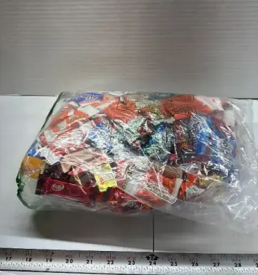 Bag of various candies