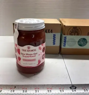 (3) 16fl strawberry sea moss gel exp:08/26