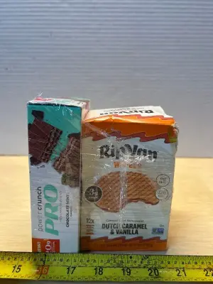 Protein bars and caramel filled waffle (12/31/27)