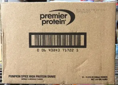 12pk premier protein pumpkin spice exp:07/26