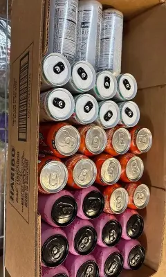 Box of various energy drinks (all in date )