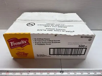 500ct French’s Classic yellow mustard packs exp:03/26