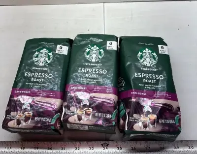 (3) Starbucks espresso roast 12oz exp:01/26