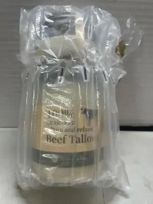 1 large 1 small jar of 100% grass fed pure and refined beef tallow with scoop