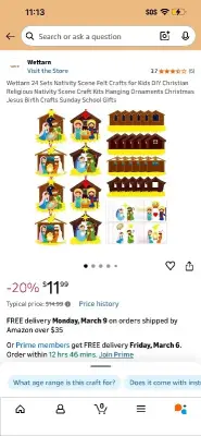 felt craft nativity set 24 set