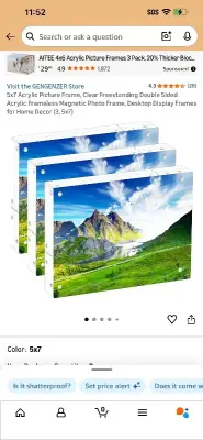 3 3 pack acrylic picture holder