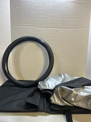 trunk storage box, wind shield shade , steering wheel cover