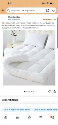 memory foam mattress topper