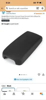 2 ct grey center console cover armrest