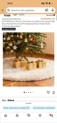 60 inch faux fur tree skirt
