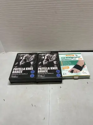 toe straightener and 2 patella knee braces