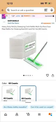 60 piece heavy duty sweeping cloth