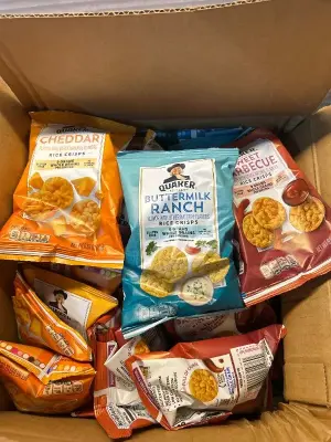 Box of quackery rice crisps (05/16/27)