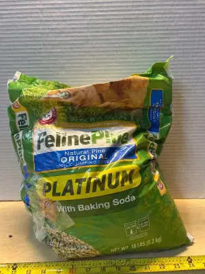 Cat litter (bag has hole)